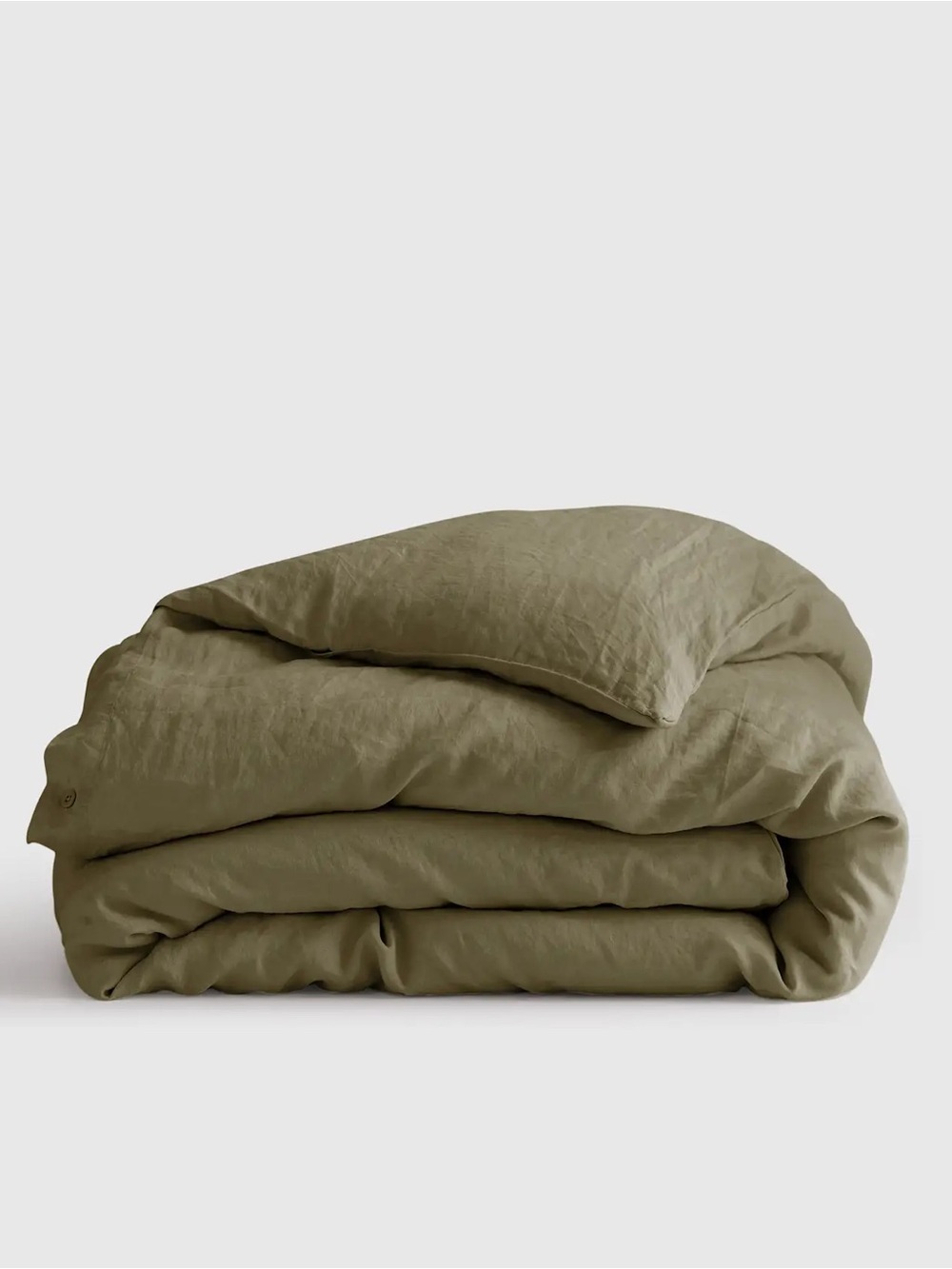 QUINCE European Linen Duvet Cover - Dusty Olive- King/Cal King